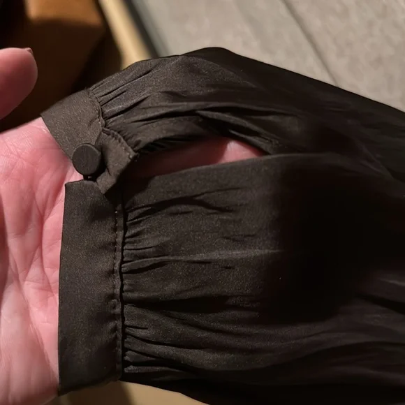 NWT Jcrew Dark Brown Silky Blouse L - Picture 8 of 9